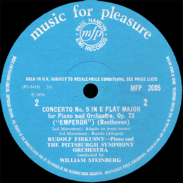 Ludwig Van Beethoven : Piano Concerto No. 5 In E Flat Major Op. 73 "Emperor" (LP, RE, Blu)