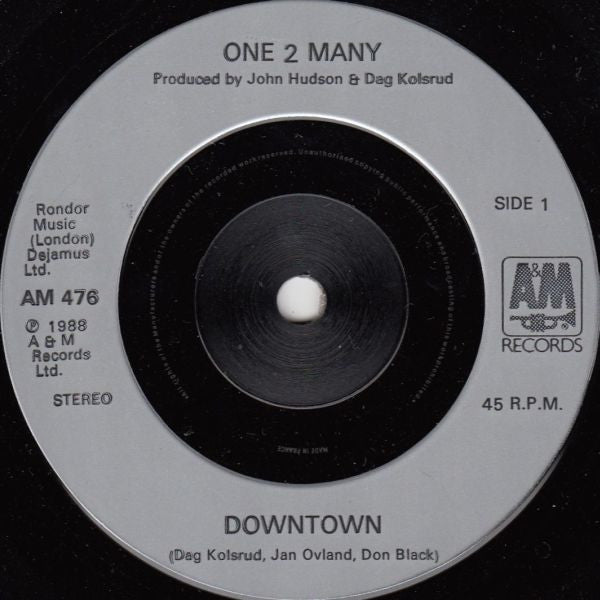 One 2 Many : Downtown (7", Single, RE, Sil)