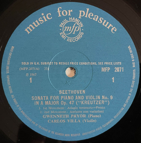 Beethoven* : Kreutzer & Spring Sonatas For Violin And Piano (LP, Mono)