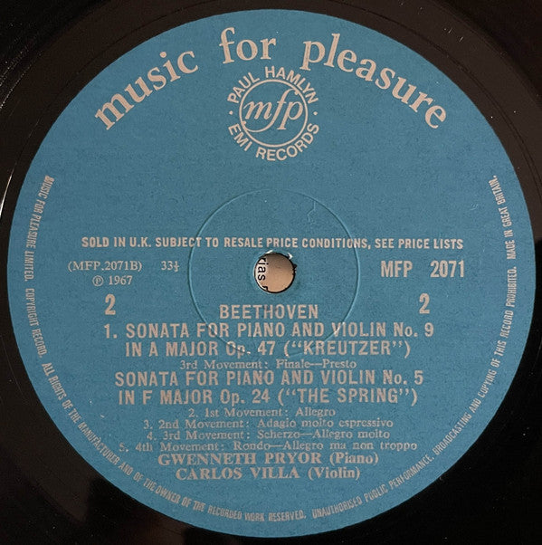 Beethoven* : Kreutzer & Spring Sonatas For Violin And Piano (LP, Mono)