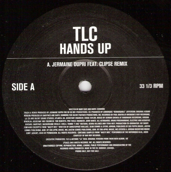 TLC : Hands Up (12", Promo)