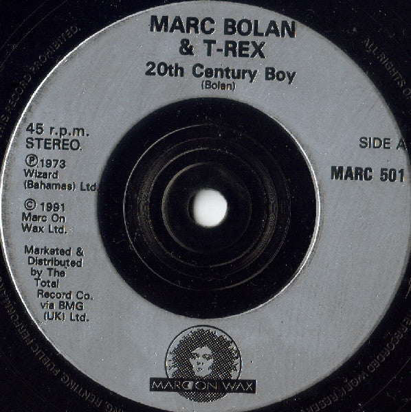 Marc Bolan and T. Rex : 20th Century Boy (7", Single, RE, Inj)