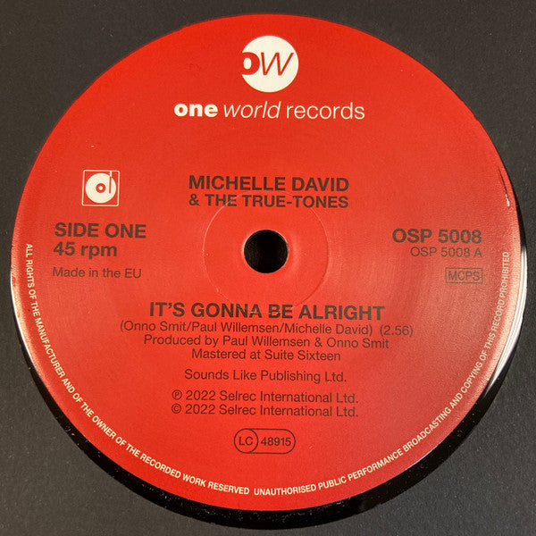 Michelle David & The True-Tones : It's Gonna Be Alright (7", Single)
