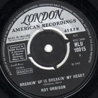 Roy Orbison : Breakin' Up Is Breakin' My Heart (7")