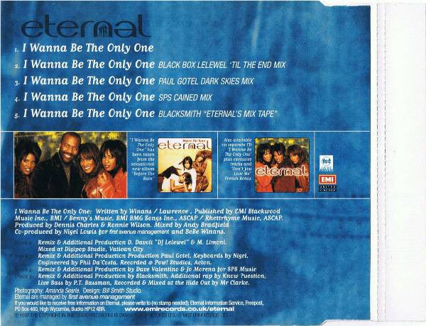 Eternal (2) Featuring BeBe Winans : I Wanna Be The Only One (The Mixes) (CD, Single)