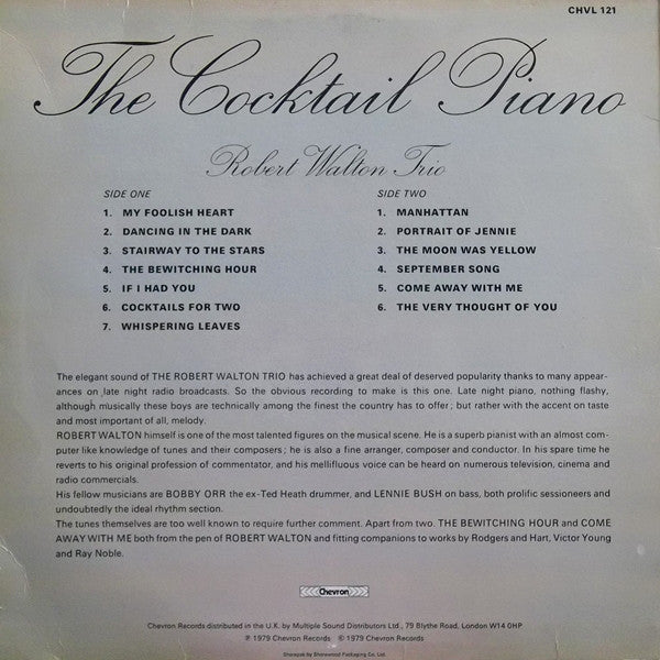 The Robert Walton Trio : The Cocktail Piano (LP, Album)