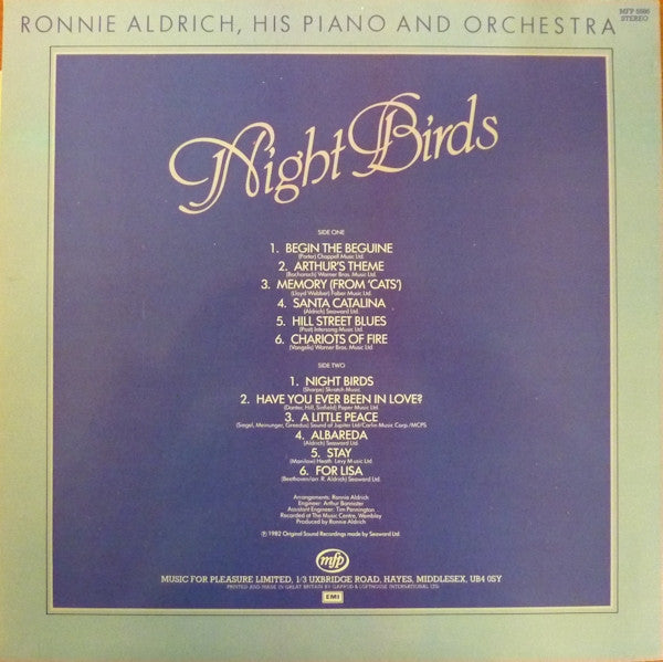 Ronnie Aldrich, His Piano And Orchestra* : Night Birds (LP)