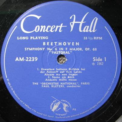 Ludwig van Beethoven, Orchestre National De France, Paul Kletzki : Symphony N° 6 In F Major, Op. 68 - Pastoral (LP, Album)