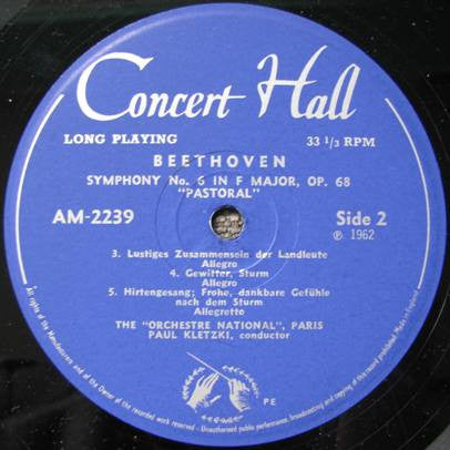 Ludwig van Beethoven, Orchestre National De France, Paul Kletzki : Symphony N° 6 In F Major, Op. 68 - Pastoral (LP, Album)