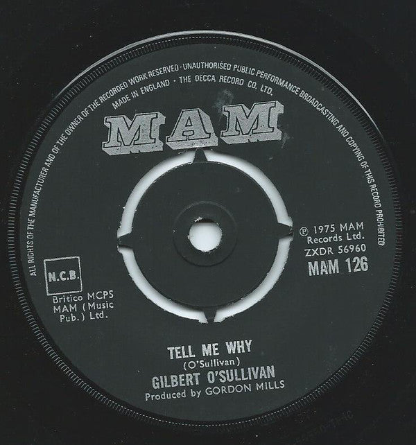 Gilbert O'Sullivan : You Are You (7", Single)