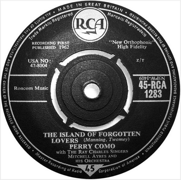 Perry Como : Caterina / The Island Of Forgotten Lovers (7", Single)