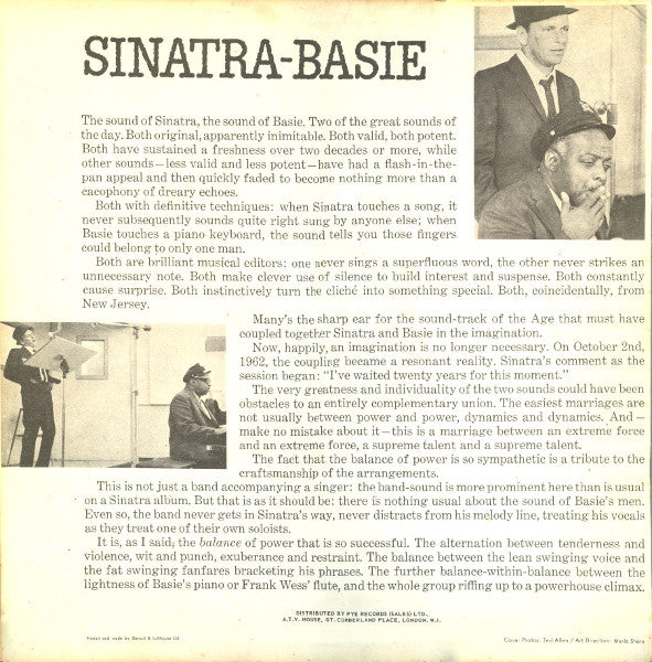 Frank Sinatra - Count Basie : Sinatra-Basie: An Historic Musical First (LP, Album, Mono, Gat)