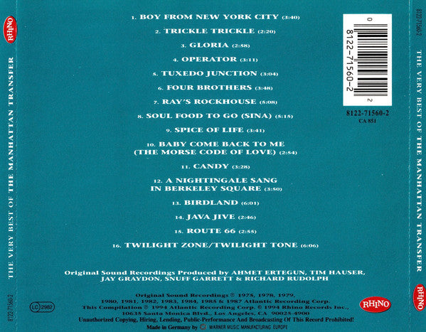 The Manhattan Transfer : The Very Best Of The Manhattan Transfer (CD, Comp)