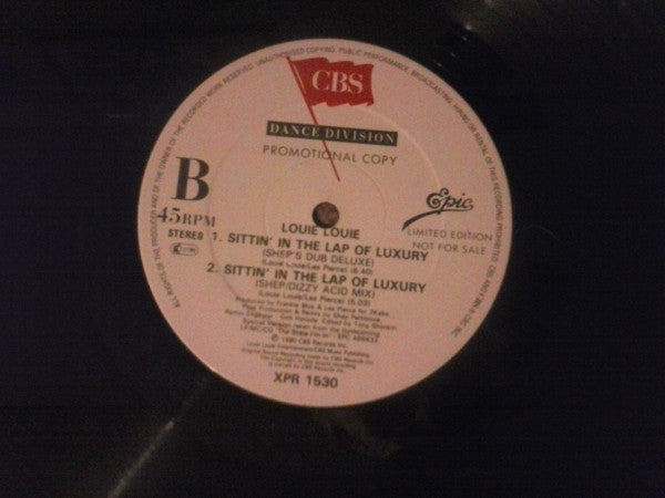 Louie Louie (2) : Sittin' In The Lap Of Luxury (12", Ltd, Promo)