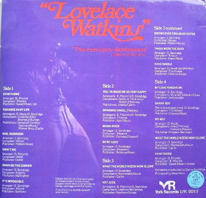 Lovelace Watkins : Recorded Live At The Talk Of The Town (2xLP, Album)