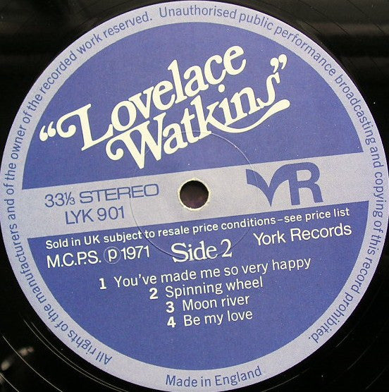 Lovelace Watkins : Recorded Live At The Talk Of The Town (2xLP, Album)