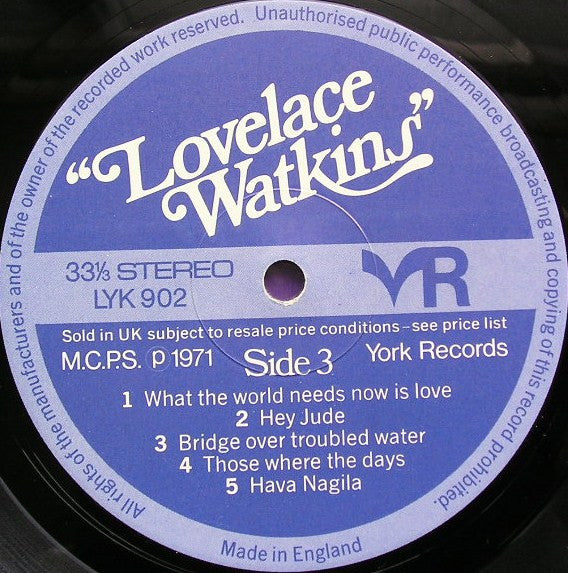 Lovelace Watkins : Recorded Live At The Talk Of The Town (2xLP, Album)