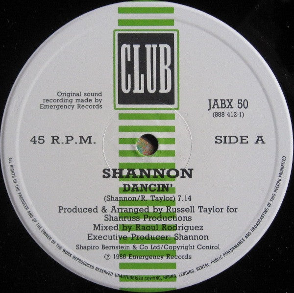 Shannon : Dancin' (12")