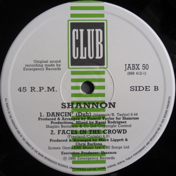 Shannon : Dancin' (12")