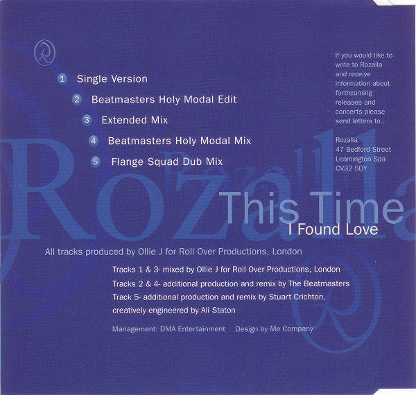 Rozalla : This Time I Found Love (CD, Maxi)
