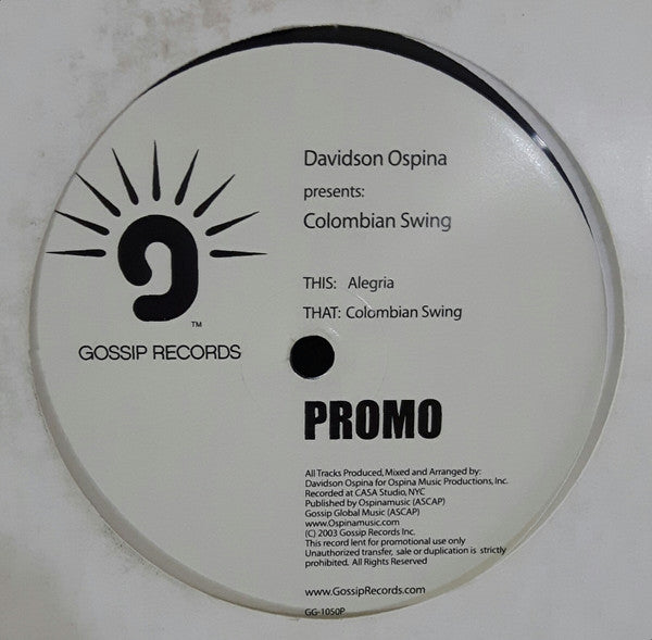 Davidson Ospina : Colombian Swing (12", Promo)