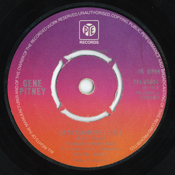 Gene Pitney : 24 Sycamore (7", Single)