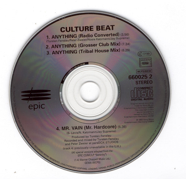 Culture Beat : Anything (CD, Single)