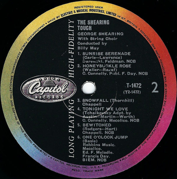 George Shearing : The Shearing Touch (LP, Album, Mono)