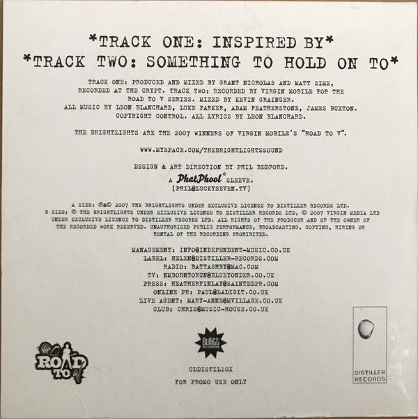 The Brightlights : Inspired By (CD, Single, Promo)