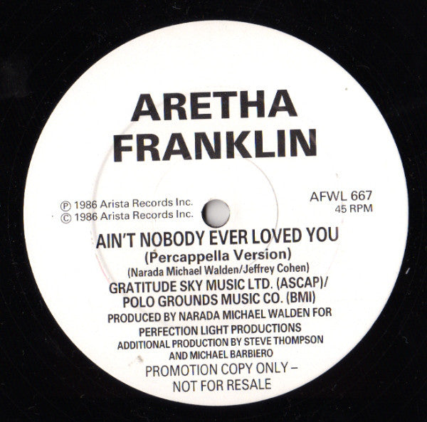Aretha Franklin : Ain't Nobody Ever Loved You (12", Promo)