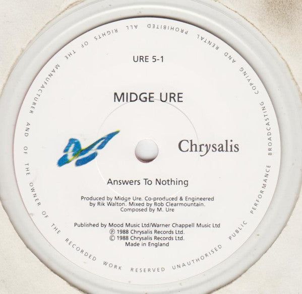 Midge Ure : Answers To Nothing (7", Single, Cle)