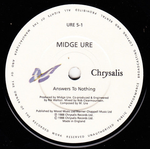 Midge Ure : Answers To Nothing (7", Single)