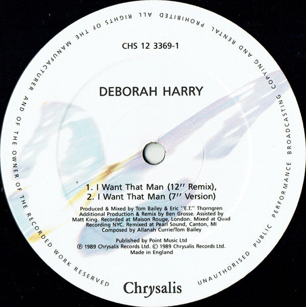 Deborah Harry : I Want That Man (12", Single)