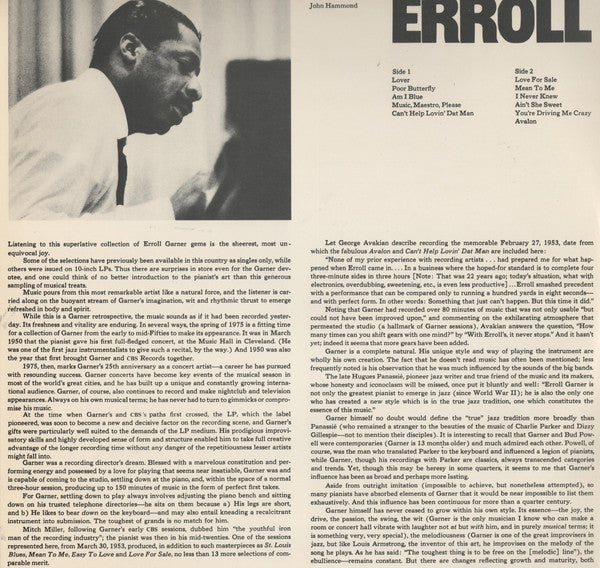 Erroll Garner : Play It Again, Erroll! (2xLP, Comp, Mono, RE)