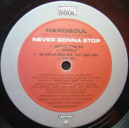 Hardsoul Featuring The Soulhustlers : Never Gonna Stop (12")