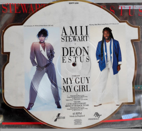 Amii Stewart & Deon Estus : My Guy, My Girl (7", Shape, Pic)