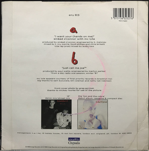 Sinéad O'Connor With MC Lyte : I Want Your (Hands On Me) (7", Single)