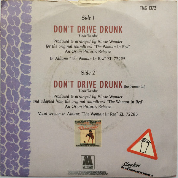 Stevie Wonder : Don't Drive Drunk (7", Single)