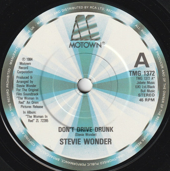 Stevie Wonder : Don't Drive Drunk (7", Single)