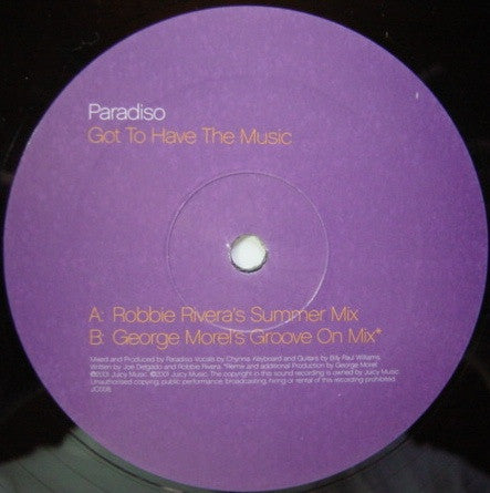 Paradiso : Got To Have The Music (2x12")