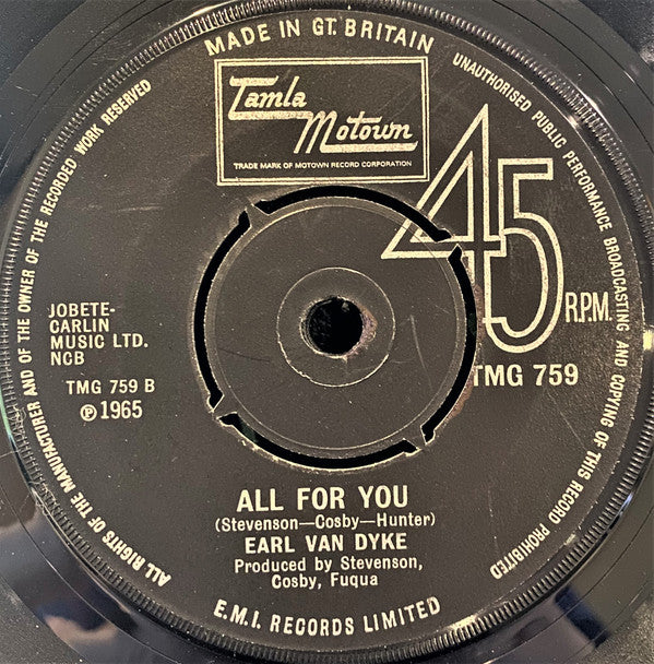 Earl Van Dyke : 6 By 6  (7", Single, 4-P)