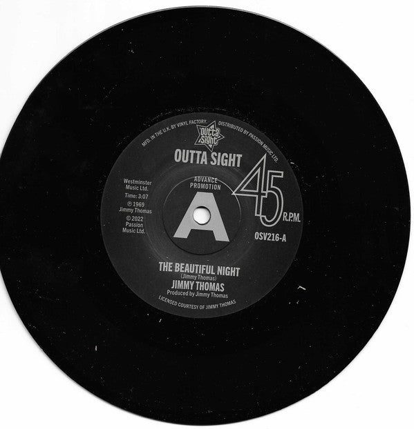 Jimmy Thomas : The Beautiful Night (7", Single, Promo)