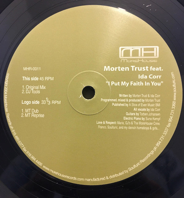 Morten Trøst Feat. Ida Corr : I Put My Faith In You (12")