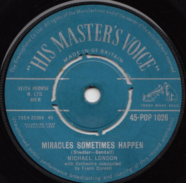 Michael London : Stranger On The Shore / Miracles Sometimes Happen (7", Single)
