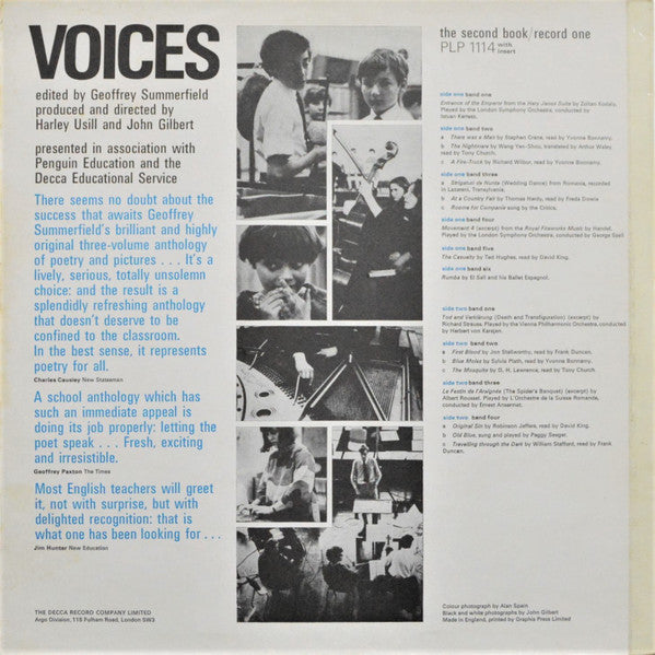 Various : Voices (The Second Book/Record One) (LP, Comp)