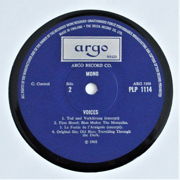 Various : Voices (The Second Book/Record One) (LP, Comp)