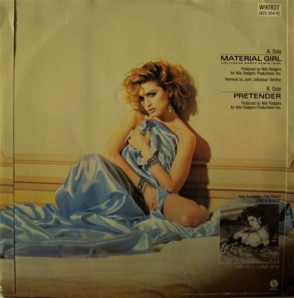 Madonna : Material Girl (Jellybean Dance Remix - 6:05) / Pretender (12", Single, Ltd, Pos)