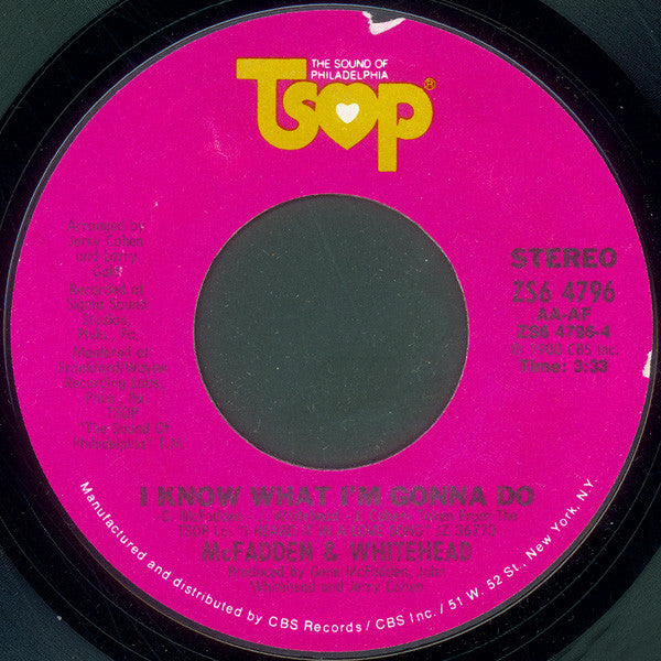 McFadden & Whitehead : That Lets Me Know I'm In Love (7")