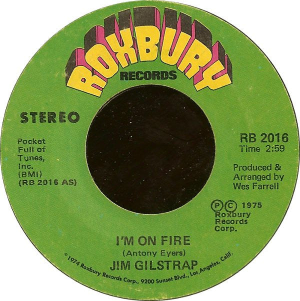 Jim Gilstrap : I'm On Fire (7")