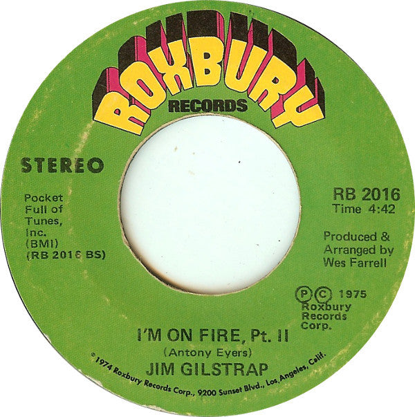 Jim Gilstrap : I'm On Fire (7")